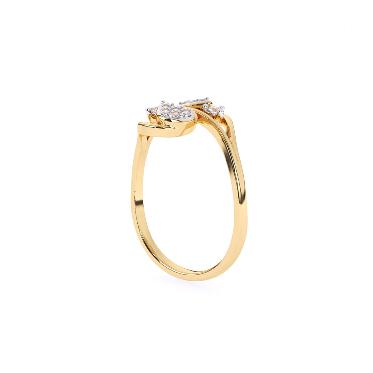 Pear Style Round Lab Grown Diamond Engagement Ring